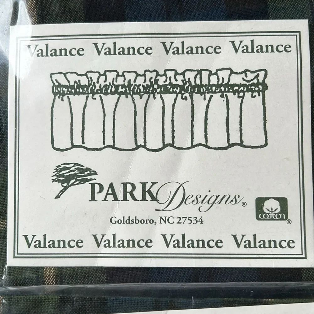 Park Designs Plaid Valance Set of Three New in packaging.